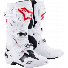 TECH 10 SUPERVENTED BOOTS WHITE/BRIGHT RED SZ 7