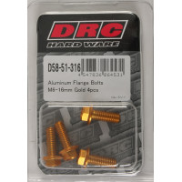 ALUMINUM FLANGE BOLTS GOLD M6X16MM 4/PK