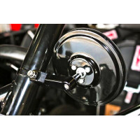 ROUND CONVEX GLASS BILLET ARM SIDE MIRROR BLACK 5