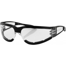 SHIELD II SUNGLASSES BLACK W/CLEAR LENS