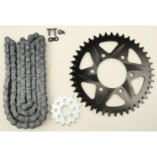 SPROCKET/CHAIN KIT STL/ALU 15/43T BLK SX3 520-112L BLK