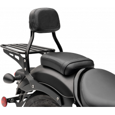 MINI ROUND SISSY BAR W/PAD BLACK HON REBEL 300/500