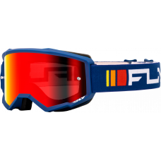 YOUTH ZONE GOGGLE NAVY/WHITE W/ RED MIRROR/SMOKE LENS