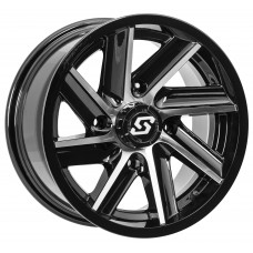 CHOPPER WHEEL 14X7 4/110 5+2 (+10MM) BLK/MACHINED