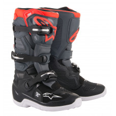 YOUTH TECH 7S BOOTS GREY/RED SZ 02 YOUTH TECH 7S BOOTS GREY/RED SZ 02