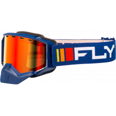 ZONE SNOW GOGGLE NAVY/WHITE W/ RED MIRROR/AMBER LENS