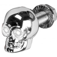LIGHTED SKULL LIC PLATE SCREW WHITE