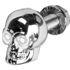 LIGHTED SKULL LIC PLATE SCREW WHITE