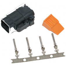 DEUTSCH DTM 4-PIN BLACK PLUG W/4 TRMNLS/WDGLCK HD74114-98BK