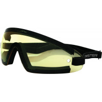 WRAP AROUND SUNGLASSES BLACK W/YELLOW LENS