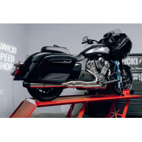 INDIAN CHALLENGER FULL LENGTH BRUSHED SS W/ BLK END CAP