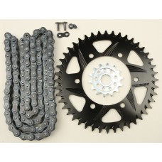 SPROCKET/CHAIN KIT STL/ALU 14/44T BLK SX3 520-112L BLK