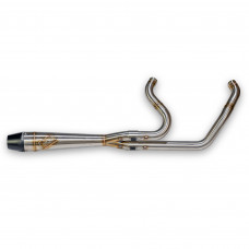 INTMDTR M8 SOFTAIL MID BRUSHED SS W/BLACK END CAP