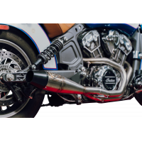 INDIAN SCOUT MID LENGTH BRUSHED SS W/ BLK END CAP