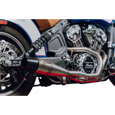 INDIAN SCOUT MID LENGTH BRUSHED SS W/ BLK END CAP