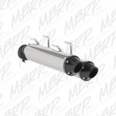 DUAL STACKED SLIP-ON SYSTEM W/ PERFORMANCE MUFFLER BLK TIP