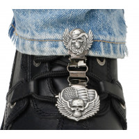 CLIPS FOR LACED BOOTS SKULL /WINGS