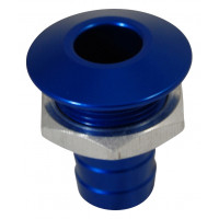 BILLET THRU-HULL WATER FITTING BILGE PUMP OUTLET BLUE