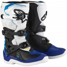 TECH 3S YOUTH BOOTS WHT/BLK/ENAMEL BLUE SZ 2