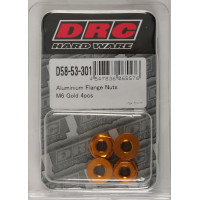 ALUMINUM FLANGE NUTS GOLD M6X12MM 4/PK