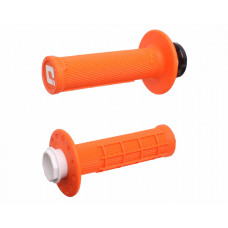 MICRO-X LOCK-ON GRIPS HALF-WAFFLE ORANGE/BLACK