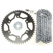 SPROCKET/CHAIN KIT STL/STL 14/49T SIL SX3 520-108L BLK