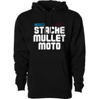 STACHE MULLET MOTO HOODIE BLACK 2X