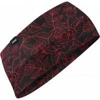 SPORTFLEX HEADBAND BLACK & RED ROSES