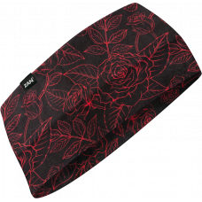 SPORTFLEX HEADBAND BLACK & RED ROSES