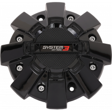 ST7 CENTER CAP DUAL FIT BOLT-IN GLOSS BLACK