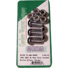 REAR BRAKE ROTOR ALLEN BOLTS 92-UP BIG TWIN LACED WHEEL