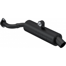 SINGLE SLIP-ON SYSTEM W/ UTILITY MUFFLER BLK CAN