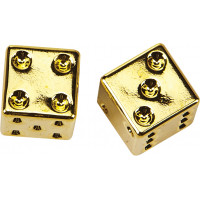 VALVE STEM CAPS GOLD DICE