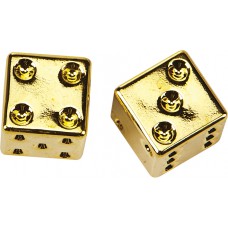VALVE STEM CAPS GOLD DICE