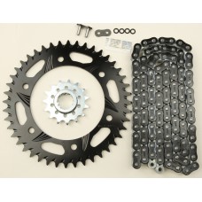 SPROCKET/CHAIN KIT STL/ALU 15/44T BLK RX3 520-112L BLK