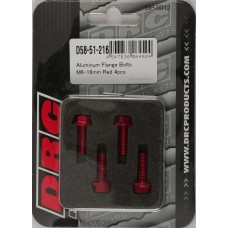 ALUMINUM FLANGE BOLTS RED M6X16MM 4/PK ALUMINUM FLANGE BOLTS RED M6X16MM 4/PK