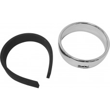 FRENCHED HEADLIGHT TRIM RING CHROME 5-3/4 CLAMP STYLE