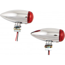 LED BULLET MARKER LIGHT CHROME W/RED LENS