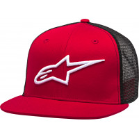 COPR TRUCKER HAT RED/BLACK FLAT BILL