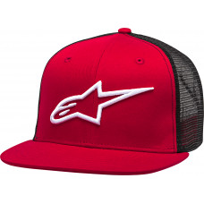 COPR TRUCKER HAT RED/BLACK FLAT BILL