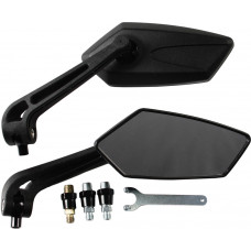 GT STYLE COMPOSITE MIRRORS BLACK PAIR