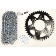 SPROCKET/CHAIN KIT STL/ALU 14/42T BLK RX3 520-108L BLK