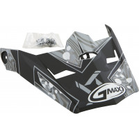 VISOR W/SCREWS HOOPER MX-46Y MATTE BLACK/DARK SILVER YS-YL