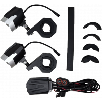 DUAL SWITCHBACK LED LIGHTS SILVER/BLK WIRED REMOTE PR