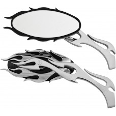 MIRRORS FLAME W/FLAME STEM BLACK/CHROME