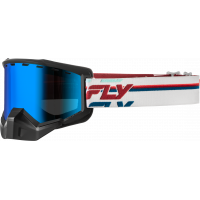 FOCUS SNOW GOGGLE RED/WHTE W/SMOKE/DARK BLUE LENS