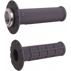MICRO-X LOCK-ON GRIPS HALF-WAFFLE GRAPHITE/SILVER