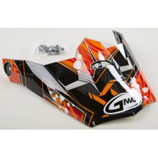 VISOR W/SCREWS HOOPER MX-46Y BLACK/ORANGE YS-YL