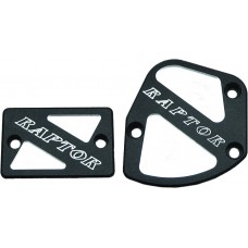 THROTTLE & BRAKE COVER SET BLACK LOGO RAPTOR