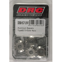 ALUMINUM SPACERS TYPE 2 TITANIUM M6X12MM 4/PK